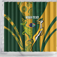 South Africa Australia Rugby Custom Shower Curtain Springboks Wallabies Together - Wonder Print Shop