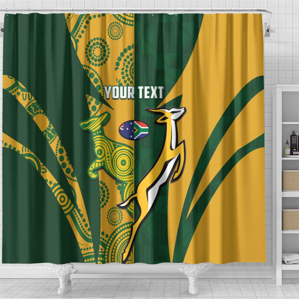South Africa Australia Rugby Custom Shower Curtain Springboks Wallabies Together - Wonder Print Shop