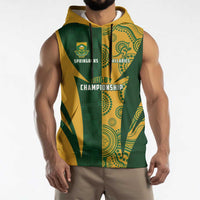 South Africa Australia Rugby Custom Sleeveless Hoodie Springboks Wallabies Together - Wonder Print Shop