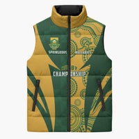 South Africa Australia Rugby Custom Sleeveless Puffer Jacket Springboks Wallabies Together - Wonder Print Shop