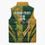 South Africa Australia Rugby Custom Sleeveless Puffer Jacket Springboks Wallabies Together - Wonder Print Shop