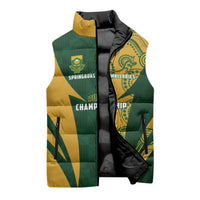 South Africa Australia Rugby Custom Sleeveless Puffer Jacket Springboks Wallabies Together - Wonder Print Shop