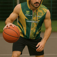 South Africa Australia Rugby Custom Sleeveless Zip Hoodie Springboks Wallabies Together - Wonder Print Shop