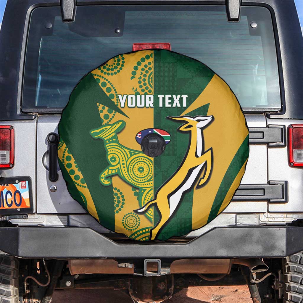 South Africa Australia Rugby Custom Spare Tire Cover Springboks Wallabies Together - Wonder Print Shop