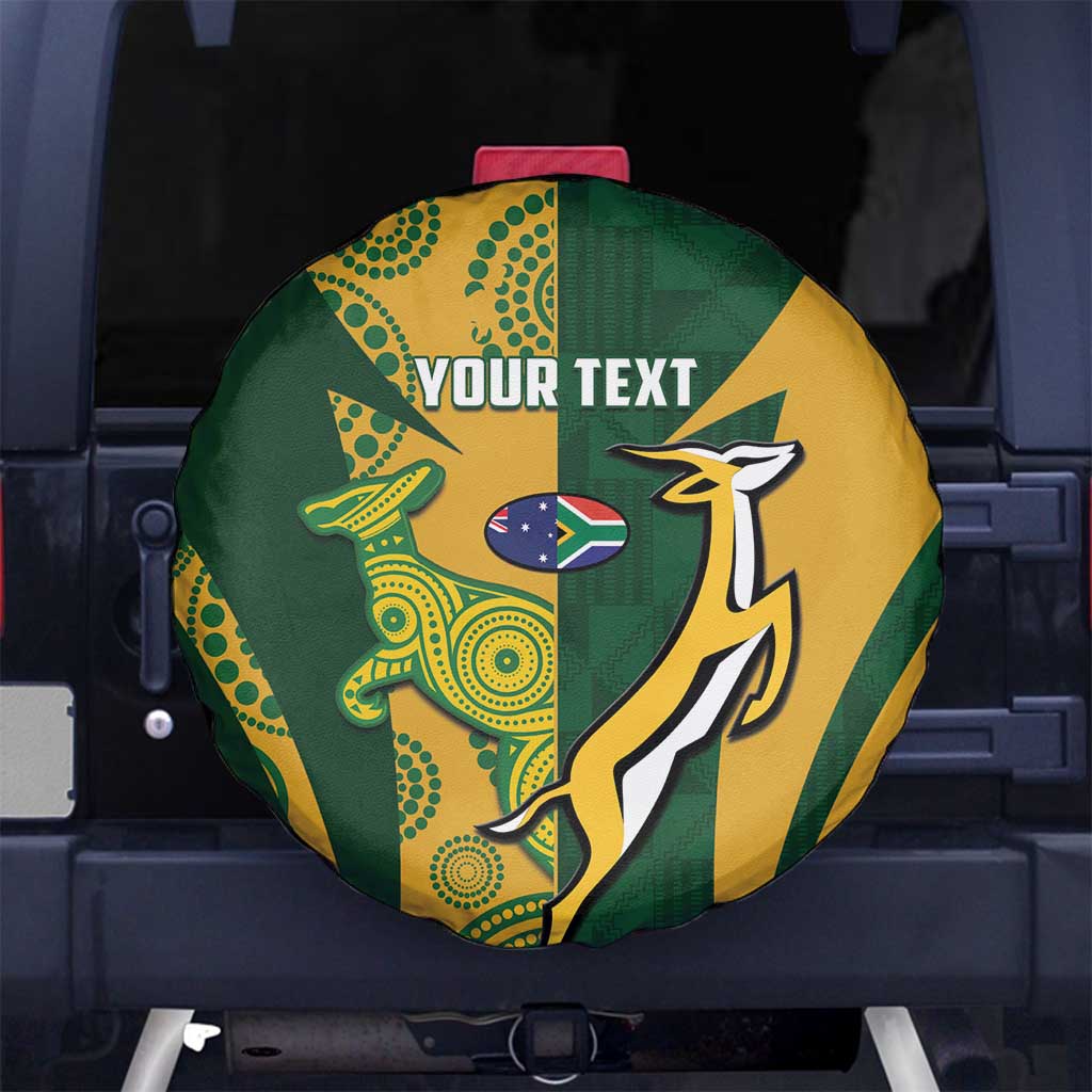 South Africa Australia Rugby Custom Spare Tire Cover Springboks Wallabies Together - Wonder Print Shop