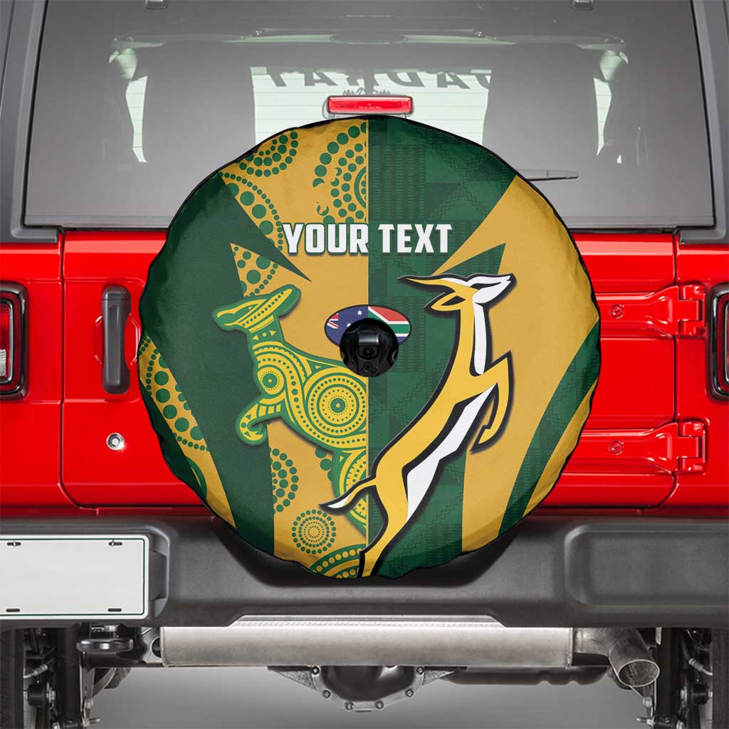 South Africa Australia Rugby Custom Spare Tire Cover Springboks Wallabies Together - Wonder Print Shop