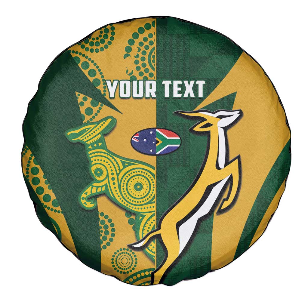 South Africa Australia Rugby Custom Spare Tire Cover Springboks Wallabies Together - Wonder Print Shop