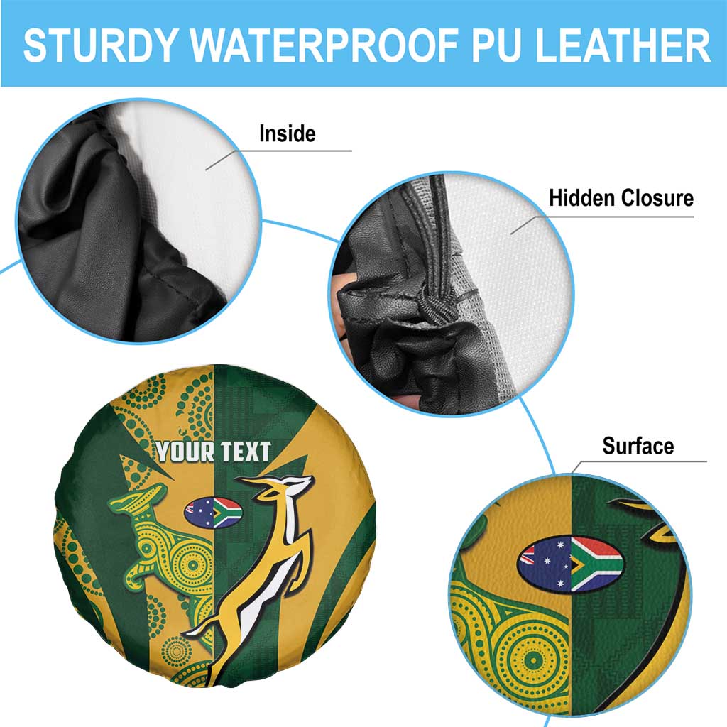 South Africa Australia Rugby Custom Spare Tire Cover Springboks Wallabies Together - Wonder Print Shop