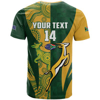 South Africa Australia Rugby Custom T Shirt Springboks Wallabies Together - Wonder Print Shop