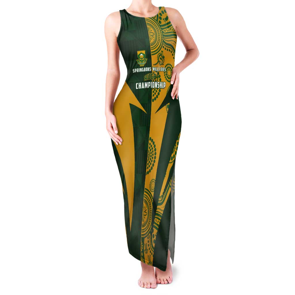 South Africa Australia Rugby Custom Tank Maxi Dress Springboks Wallabies Together - Wonder Print Shop