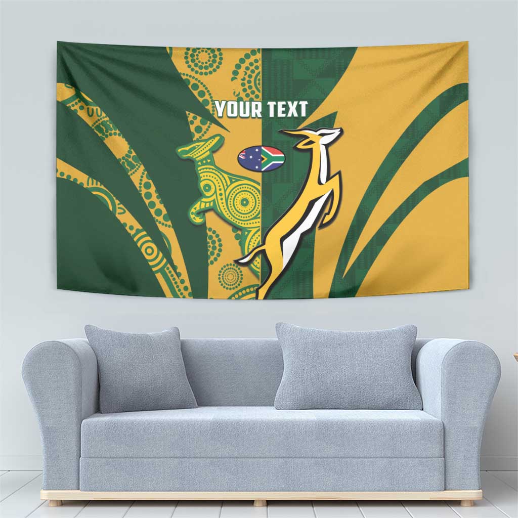 South Africa Australia Rugby Custom Tapestry Springboks Wallabies Together - Wonder Print Shop