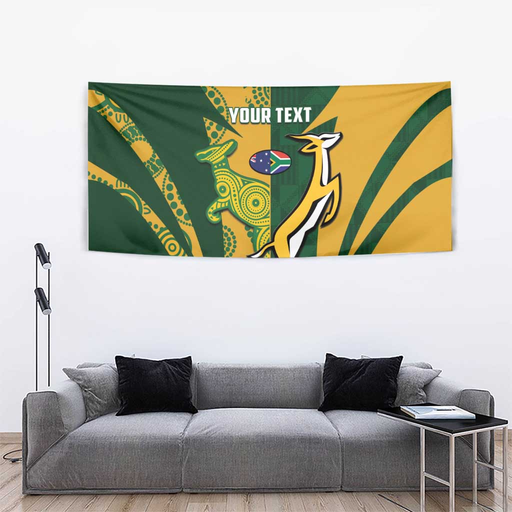 South Africa Australia Rugby Custom Tapestry Springboks Wallabies Together - Wonder Print Shop