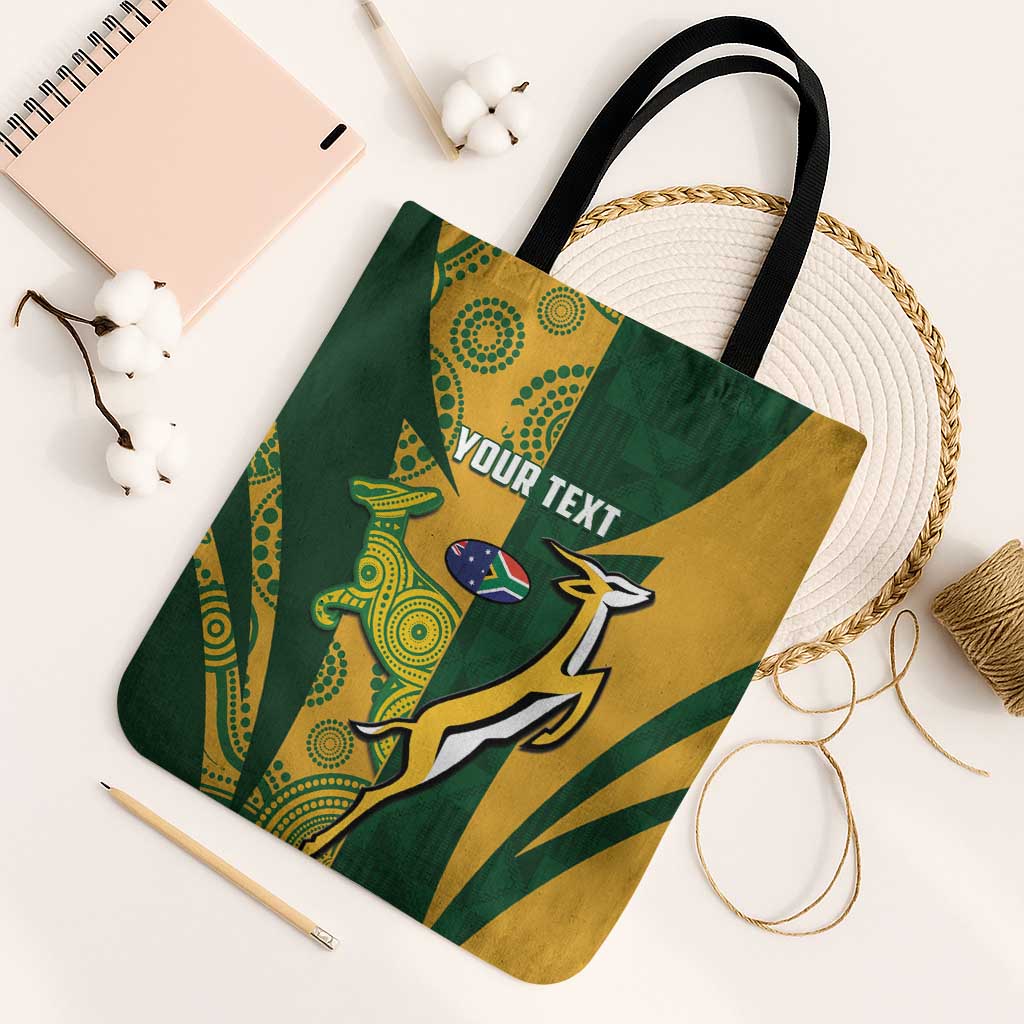 South Africa Australia Rugby Custom Tote Bag Springboks Wallabies Together - Wonder Print Shop