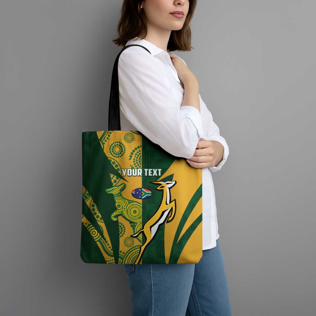 South Africa Australia Rugby Custom Tote Bag Springboks Wallabies Together - Wonder Print Shop