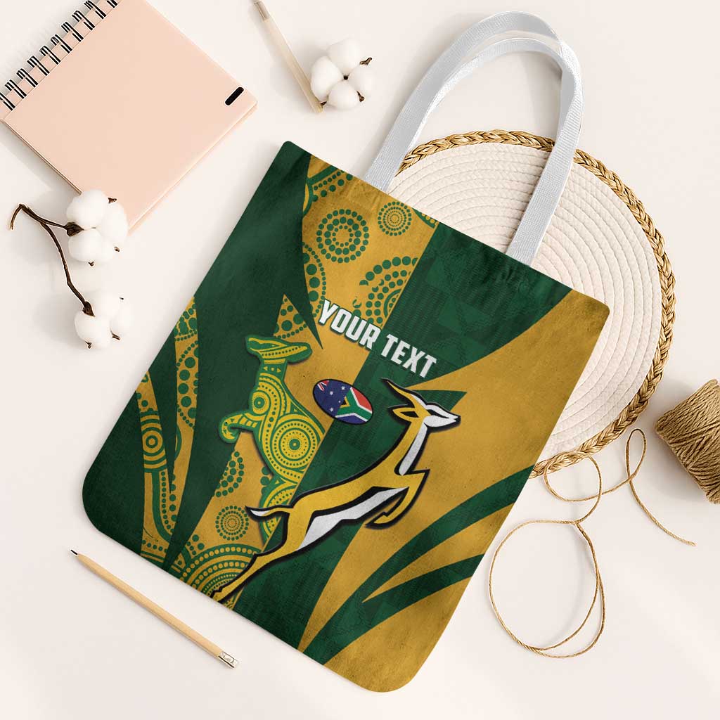 South Africa Australia Rugby Custom Tote Bag Springboks Wallabies Together - Wonder Print Shop
