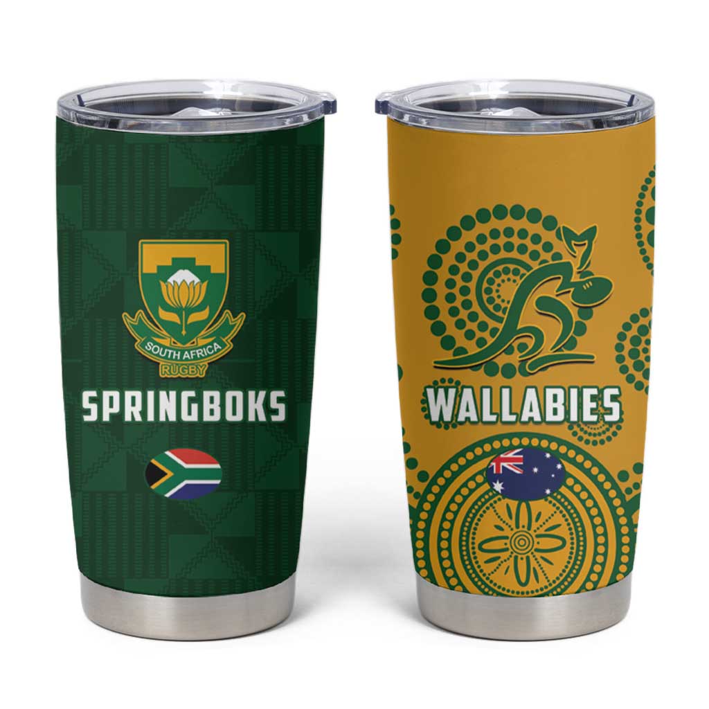 South Africa Australia Rugby Tumbler Cup Springboks Wallabies Together - Wonder Print Shop