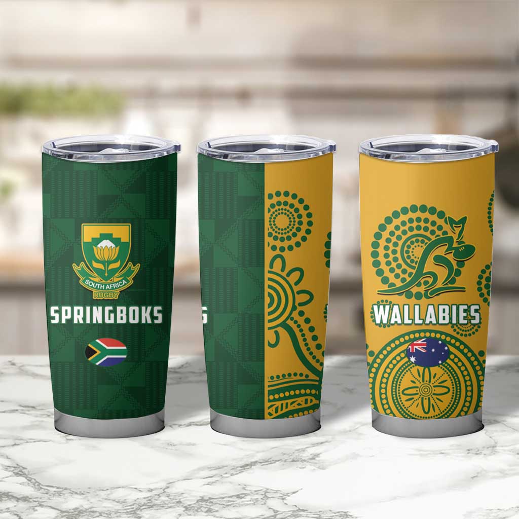 South Africa Australia Rugby Tumbler Cup Springboks Wallabies Together - Wonder Print Shop