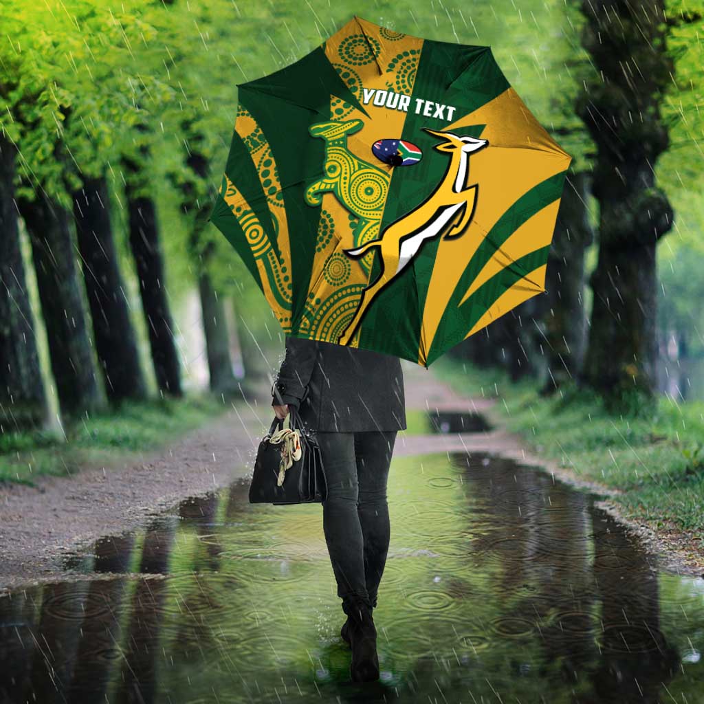 South Africa Australia Rugby Custom Umbrella Springboks Wallabies Together - Wonder Print Shop