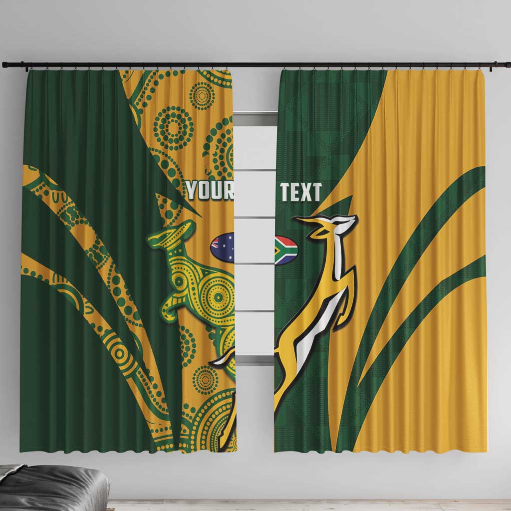 South Africa Australia Rugby Custom Window Curtain Springboks Wallabies Together - Wonder Print Shop