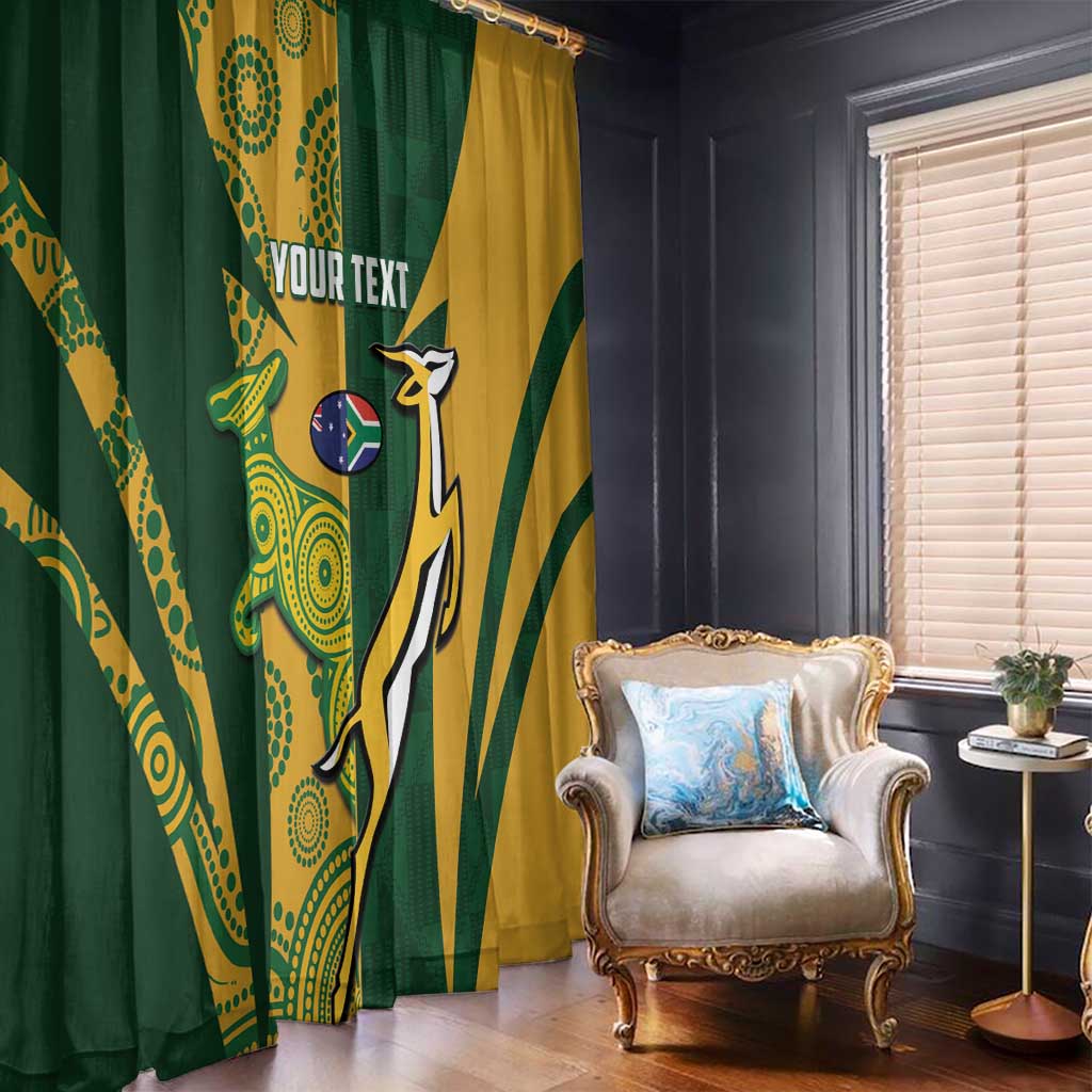 South Africa Australia Rugby Custom Window Curtain Springboks Wallabies Together - Wonder Print Shop
