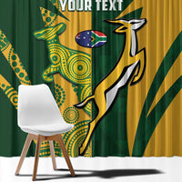South Africa Australia Rugby Custom Window Curtain Springboks Wallabies Together - Wonder Print Shop