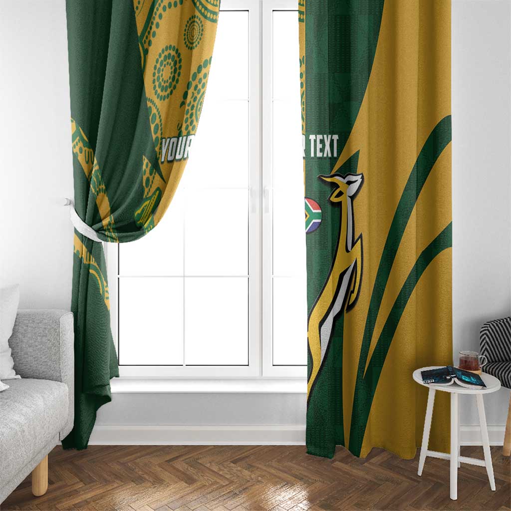 South Africa Australia Rugby Custom Window Curtain Springboks Wallabies Together - Wonder Print Shop