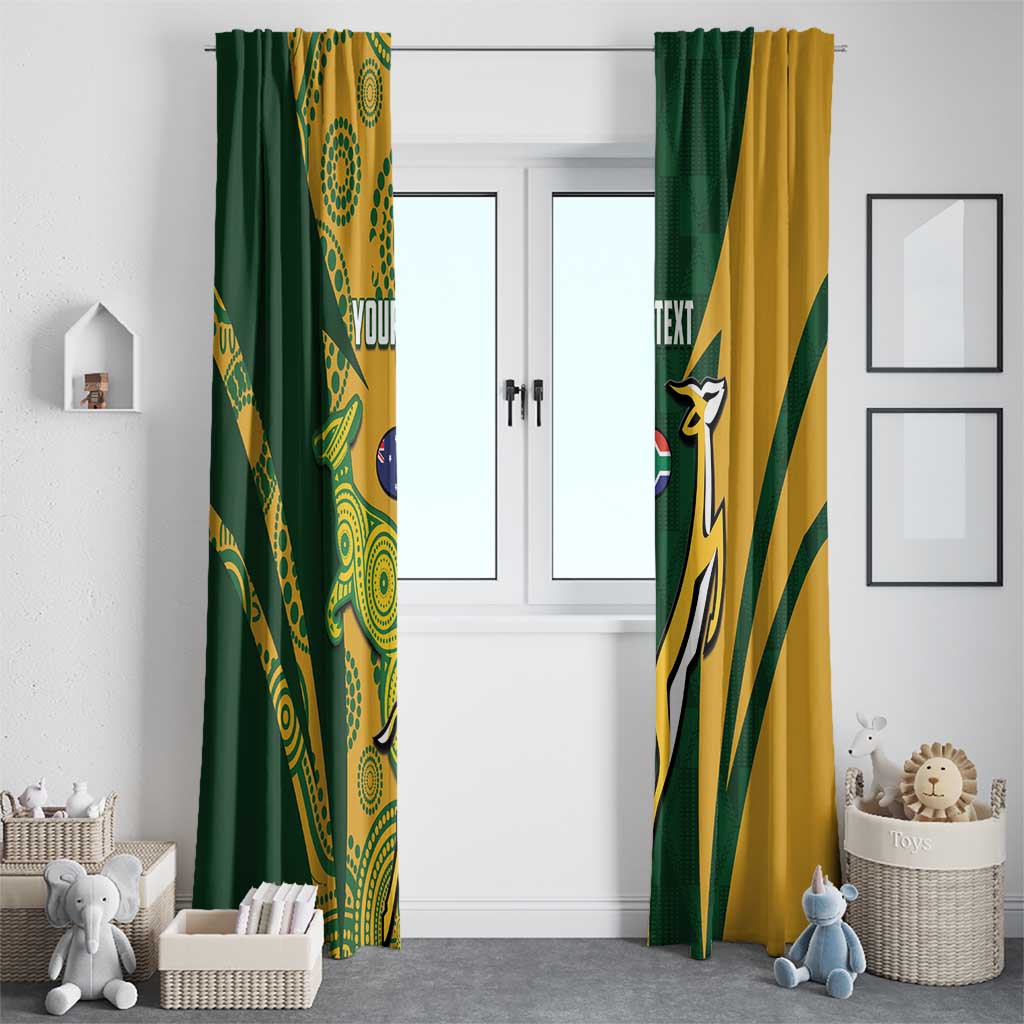 South Africa Australia Rugby Custom Window Curtain Springboks Wallabies Together - Wonder Print Shop