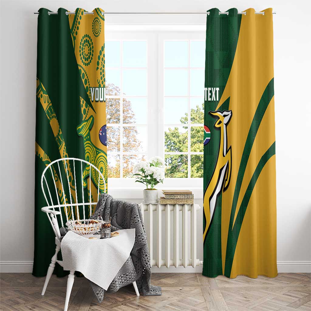 South Africa Australia Rugby Custom Window Curtain Springboks Wallabies Together - Wonder Print Shop