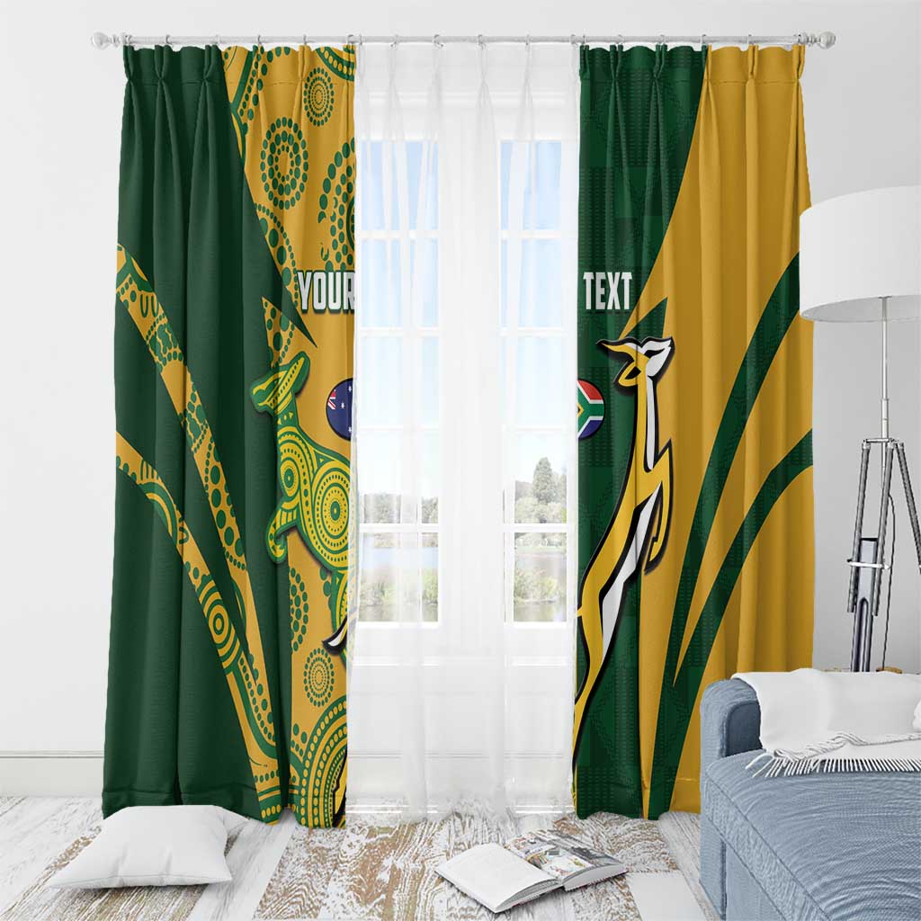 South Africa Australia Rugby Custom Window Curtain Springboks Wallabies Together - Wonder Print Shop
