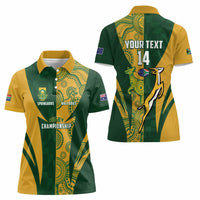 South Africa Australia Rugby Custom Women Polo Shirt Springboks Wallabies Together - Wonder Print Shop