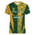 South Africa Australia Rugby Custom Women V-Neck T-Shirt Springboks Wallabies Together - Wonder Print Shop