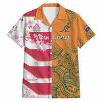 Australia and Japan Rugby Custom Hawaiian Shirt Wallabies Brave Blossoms Together