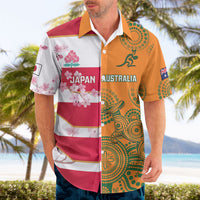 Australia and Japan Rugby Custom Hawaiian Shirt Wallabies Brave Blossoms Together