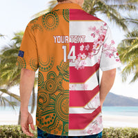 Australia and Japan Rugby Custom Hawaiian Shirt Wallabies Brave Blossoms Together