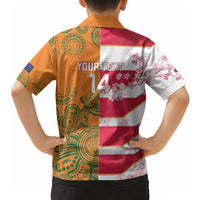 Australia and Japan Rugby Custom Hawaiian Shirt Wallabies Brave Blossoms Together