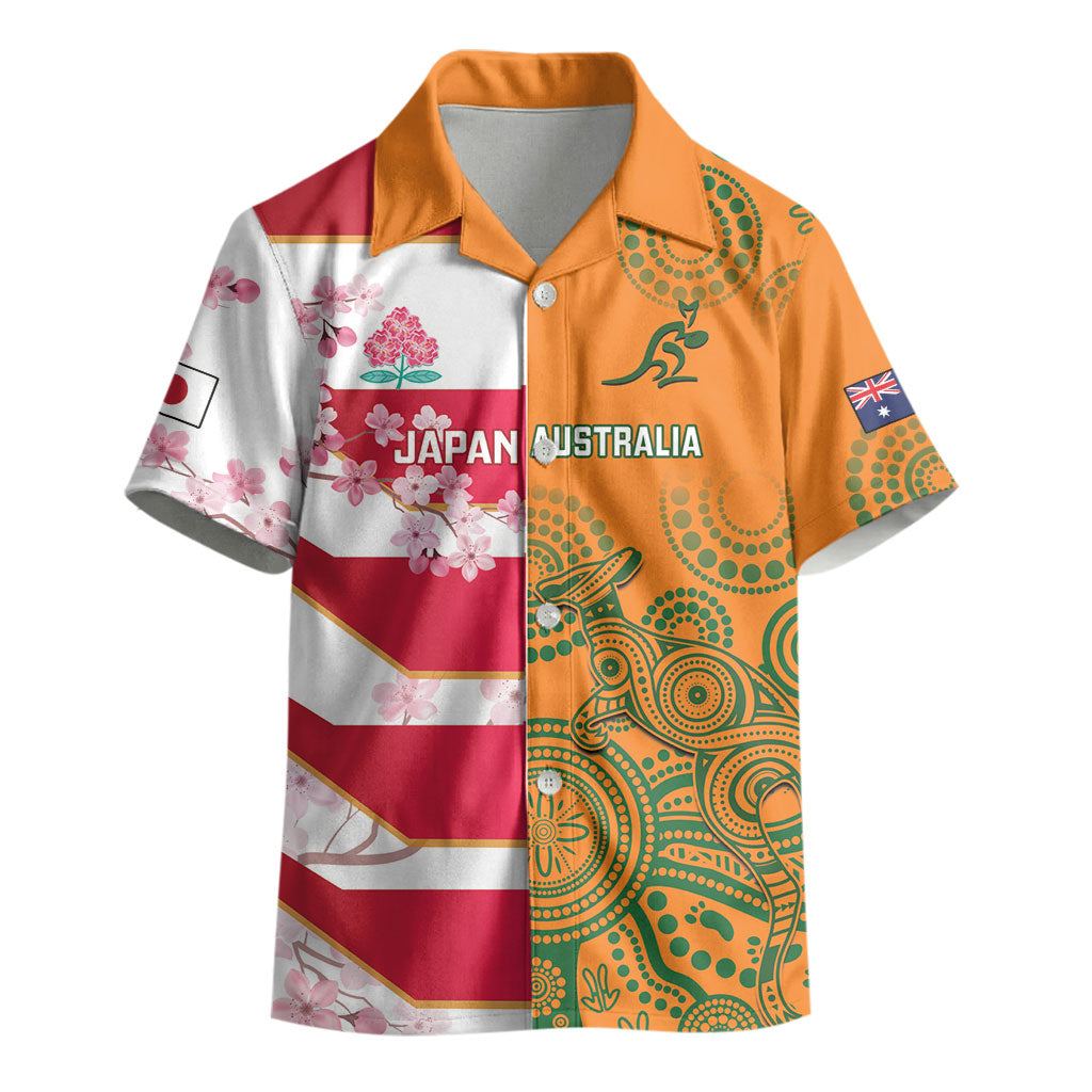 Australia and Japan Rugby Custom Kid Hawaiian Shirt Wallabies Brave Blossoms Together