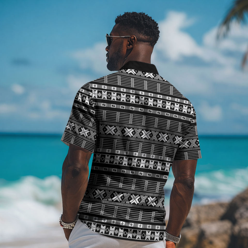 Pano De Terra Motifs Cabo Verde Hawaiian Shirt Black Color