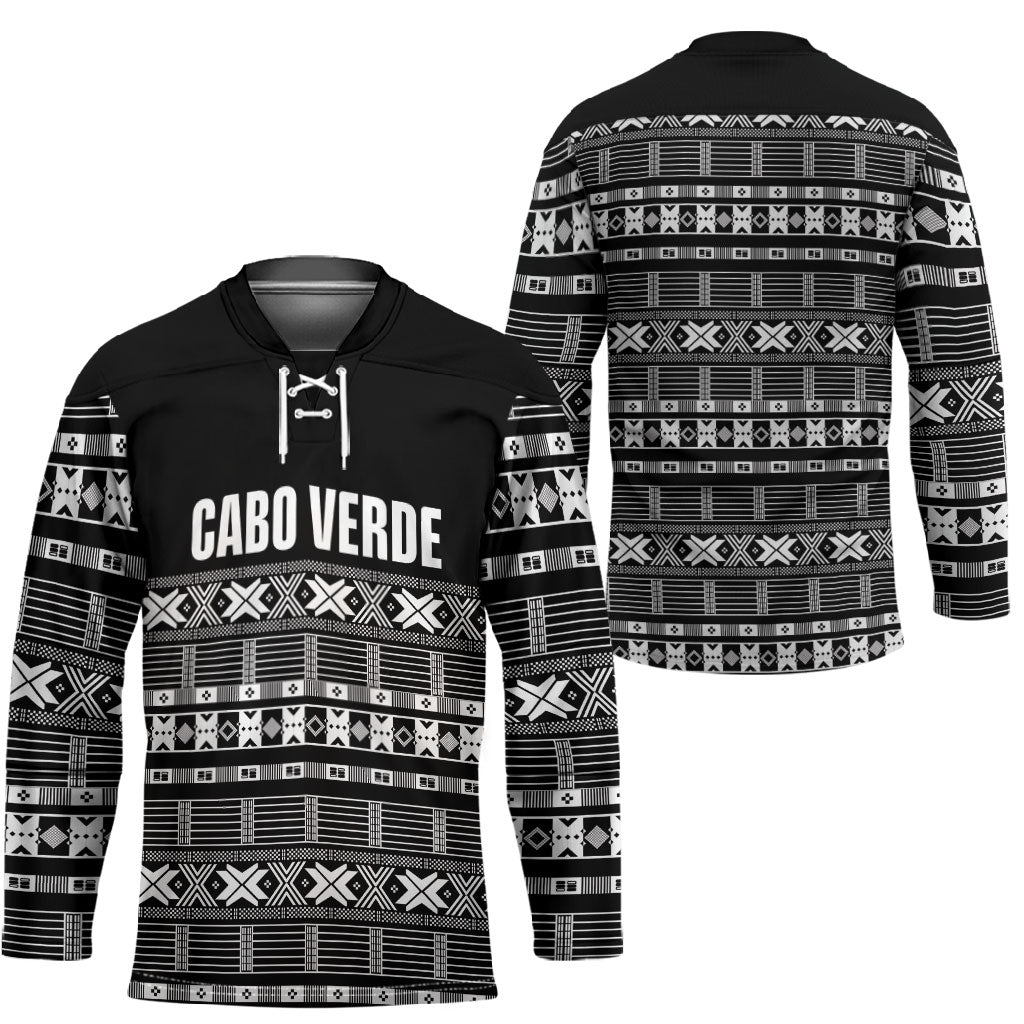 Pano De Terra Motifs Cabo Verde Hockey Jersey Black Color