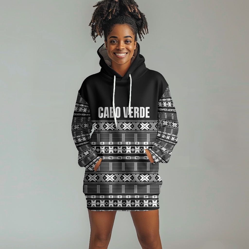Pano De Terra Motifs Cabo Verde Hoodie Dress Black Color