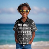 Pano De Terra Motifs Cabo Verde Kid Hawaiian Shirt Black Color