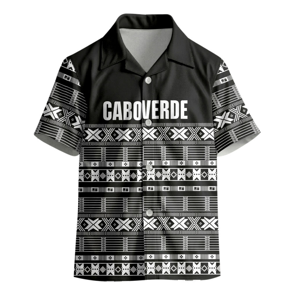 Pano De Terra Motifs Cabo Verde Kid Hawaiian Shirt Black Color