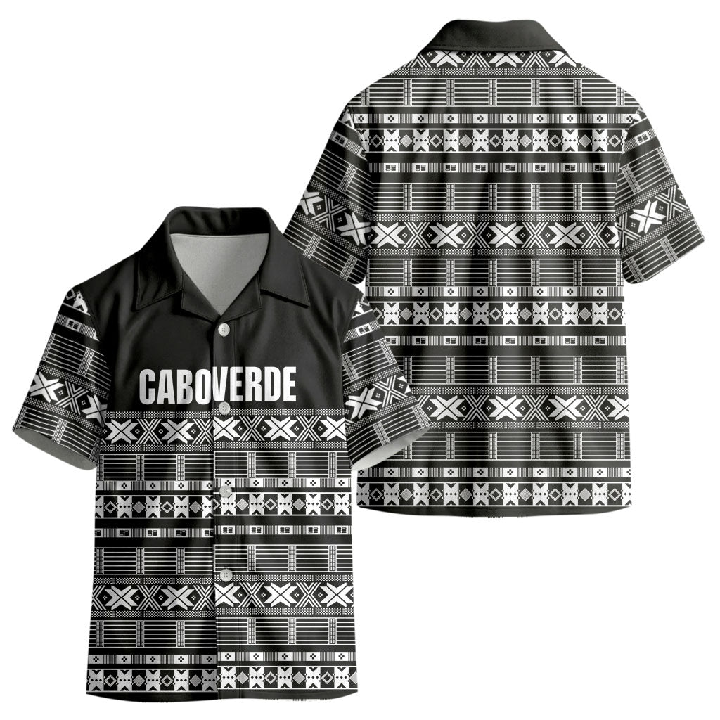 Pano De Terra Motifs Cabo Verde Kid Hawaiian Shirt Black Color