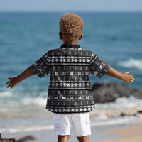 Pano De Terra Motifs Cabo Verde Kid Hawaiian Shirt Black Color