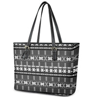 Pano De Terra Motifs Cabo Verde Leather Tote Bag Black Color