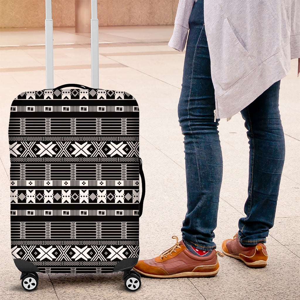 Pano De Terra Motifs Cabo Verde Luggage Cover Black Color