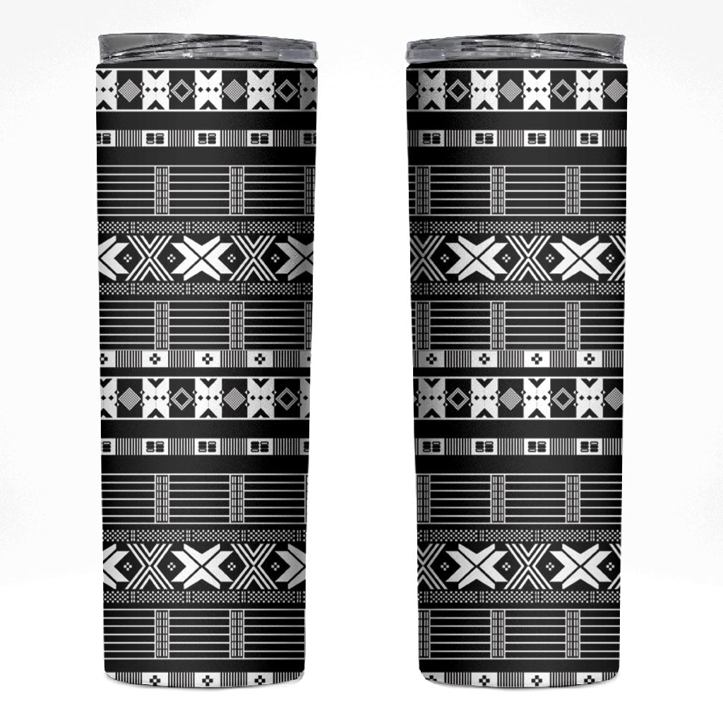 Pano De Terra Motifs Cabo Verde Skinny Tumbler Black Color