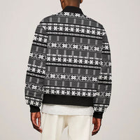 Pano De Terra Motifs Cabo Verde Sleeve Zip Bomber Jacket Black Color