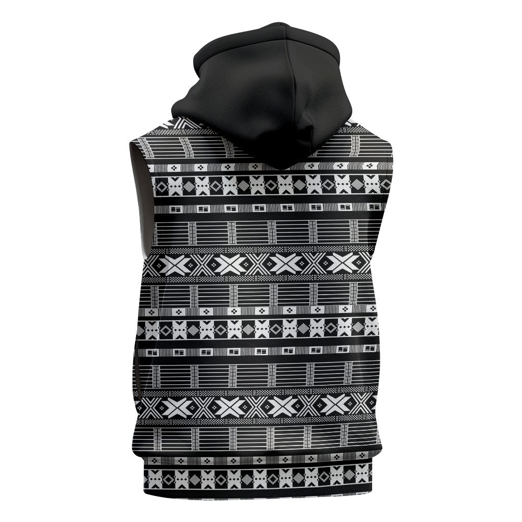 Pano De Terra Motifs Cabo Verde Sleeveless Hoodie Black Color