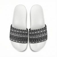 Pano De Terra Motifs Cabo Verde Slide Sandals Black Color