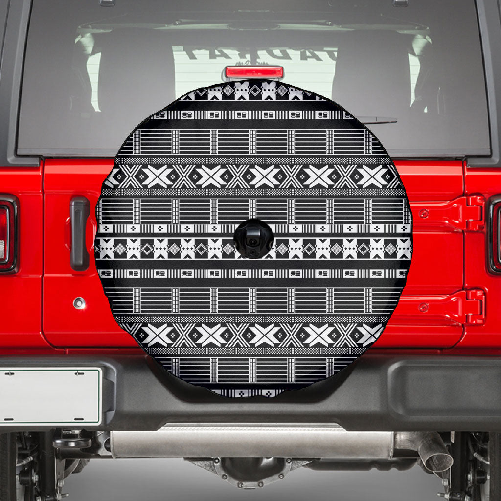 Pano De Terra Motifs Cabo Verde Spare Tire Cover Black Color